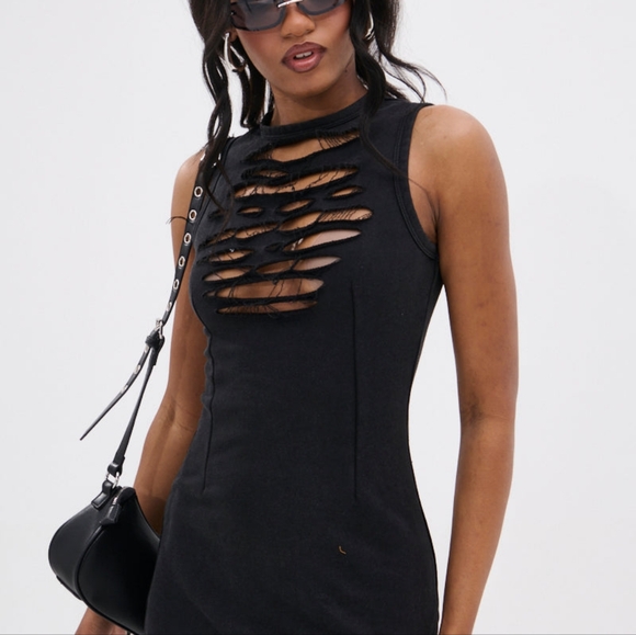 DIXIE SHREDDED MINI DRESS - Picture 2 of 4